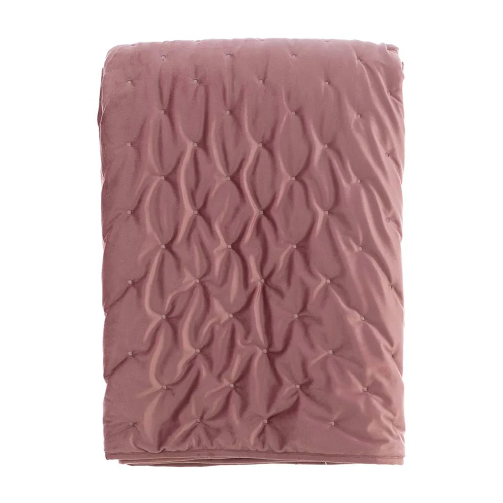 Trapunta rosa singola in velluto
