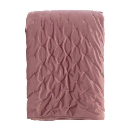 Trapunta rosa singola in velluto