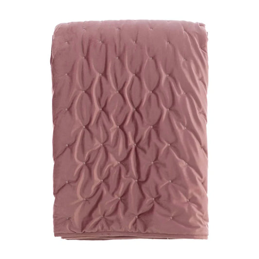 Trapunta rosa singola in velluto