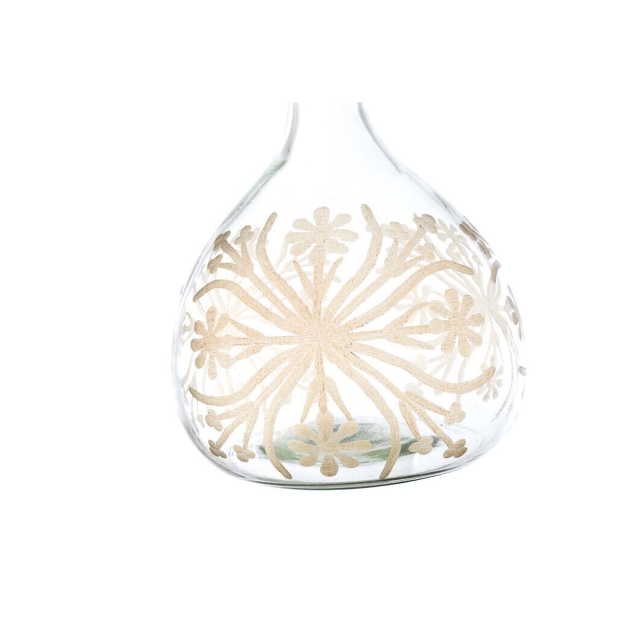 Bottiglia decorativa in vetro con dettagli oro 23x30cm | Blanc Mariclò