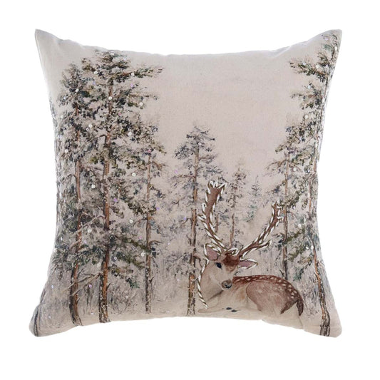 Cuscino con stampa natalizia ricamato