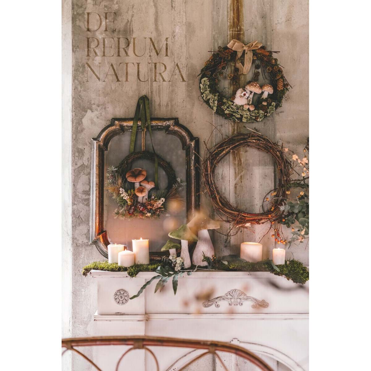 Ghirlanda decorativa in legno con fantasia autunnale 37h| Blanc Mariclò