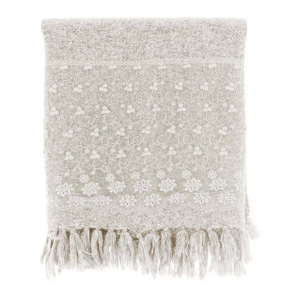 Copritutto Plaid beige con pizzo 135x175cm| Blanc Mariclò