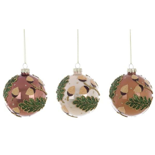 Sfere decorative con fantasia autunnale 8cm| Blanc Mariclò