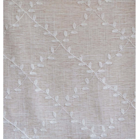 Tenda beige ricamata in lino 140x290h | Blanc Mariclò