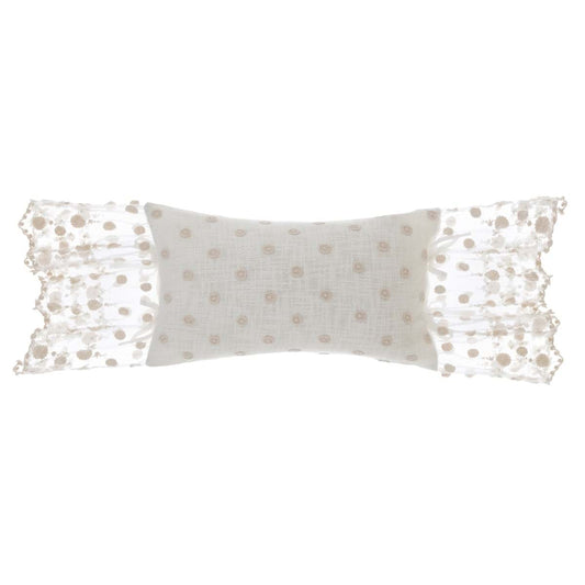 Cuscino beige con pizzo-30x50cm| Blanc Mariclò