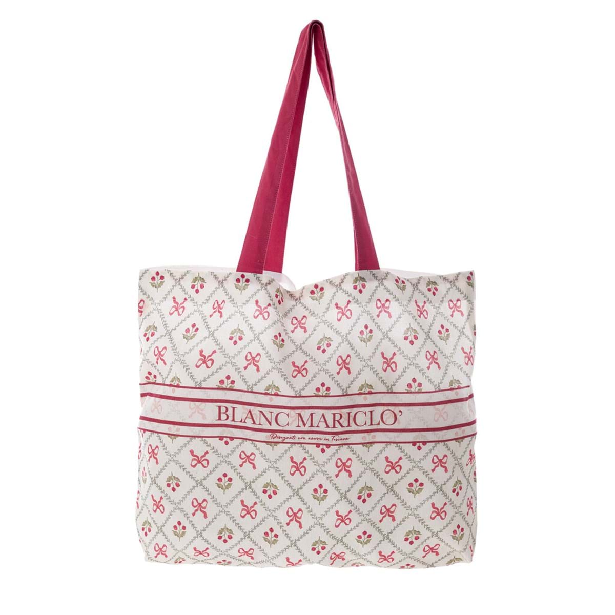 Shopper Natalizia beige e rossa con 3 Canovacci 50x70cm| Blanc Mariclò