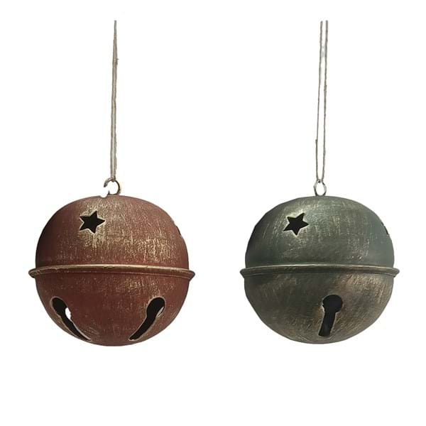 Decoro Natalizio campanello bronzo-verde 8x10cm| Blanc Mariclò