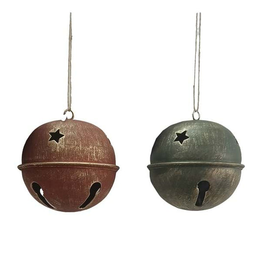 Decoro Natalizio campanello bronzo-verde 8x10cm| Blanc Mariclò