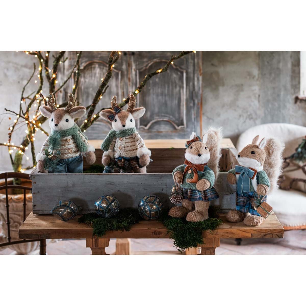 Decoro Natalizio Scoiattolo 15x18x32cm| Blanc Mariclò