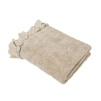 Telo bagno beige con gala in voile 110x150cm | Blanc Mariclò