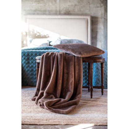 Plaid in eco pelliccia marrone 810gsm 140x170h| Blanc Mariclò