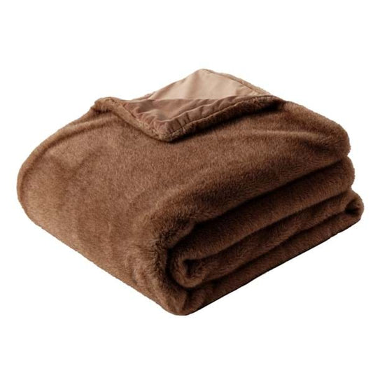 Plaid in eco pelliccia marrone 810gsm 140x170h| Blanc Mariclò