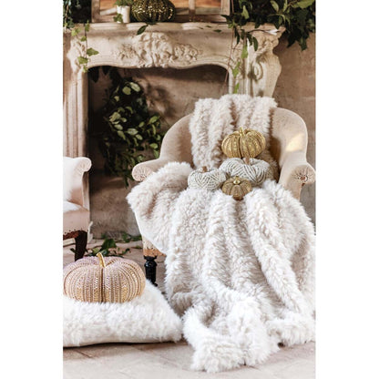 Plaid in eco pelliccia panna 140x170h| Blanc Mariclò