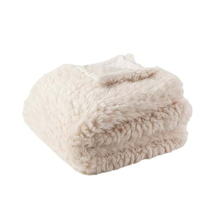 Plaid in eco pelliccia panna 140x170h| Blanc Mariclò