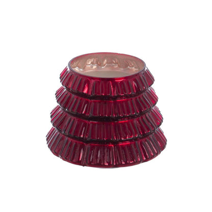 Candela a forma di albero di Natale rosso in vetro 12x26cm| Blanc Mariclò