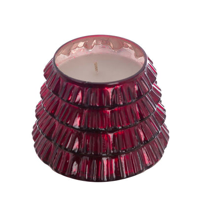 Candela a forma di albero di Natale rosso in vetro 12x26cm| Blanc Mariclò