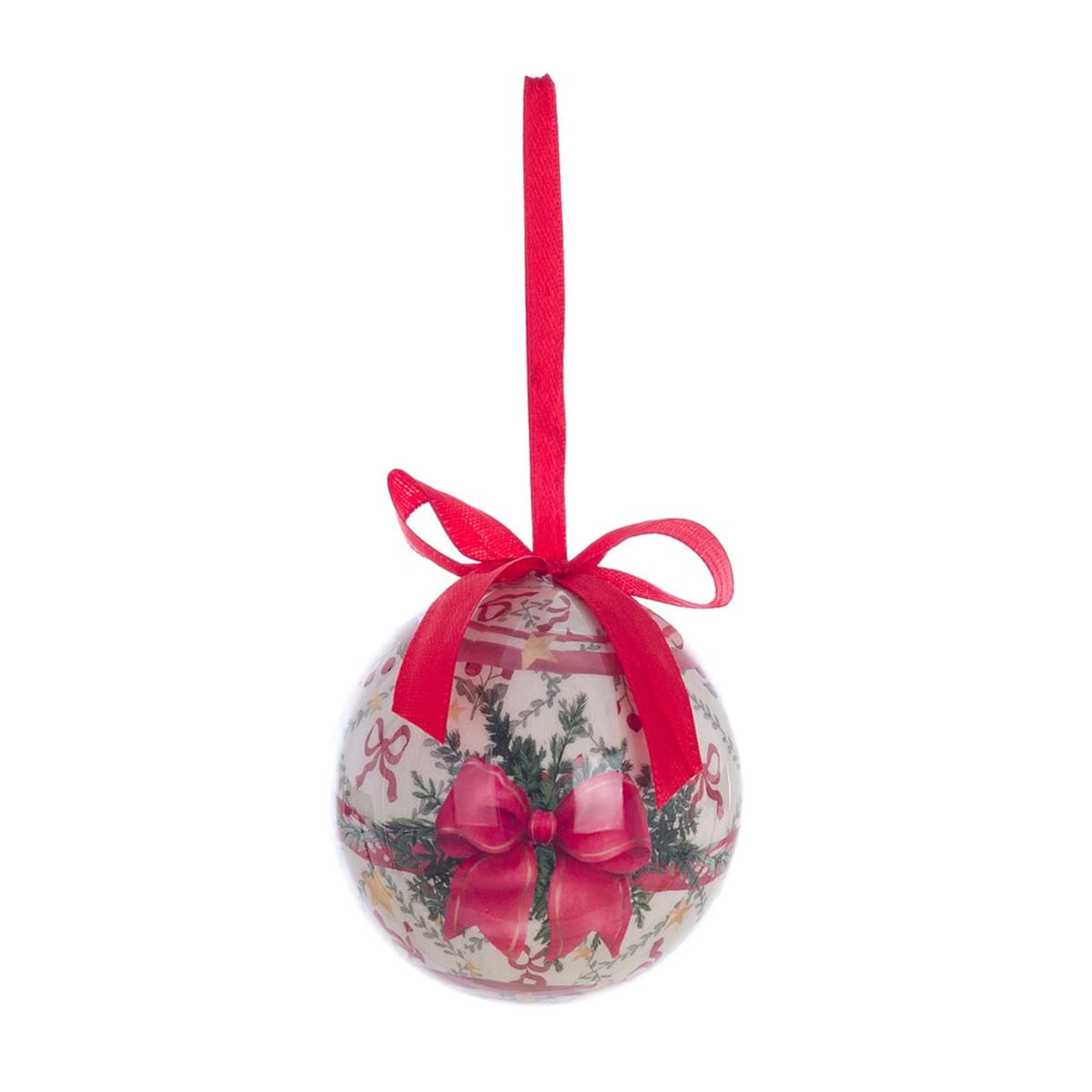 Scatola natalizia ottagonale con 5 Sfere topolini rosse| Blanc Mariclò
