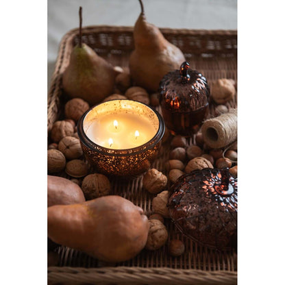 Candele profumate a forma di pigna in vetro