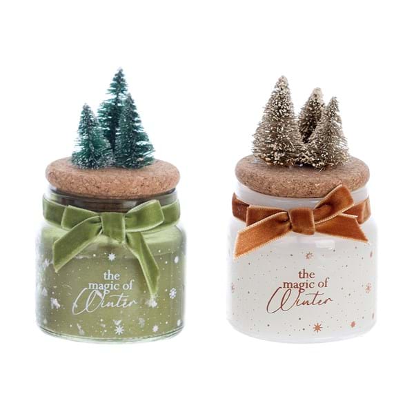 Candele profumate natalizie in contenitore di vetro