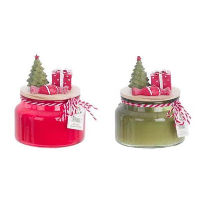 Candela profumata natalizia verde e rossa