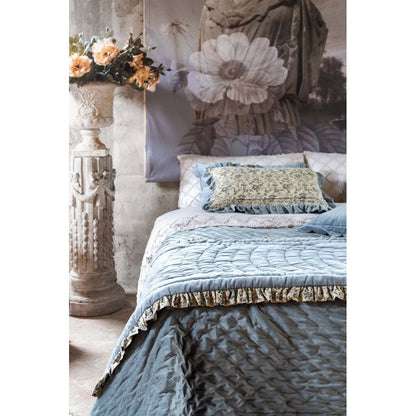 Cuscino arredo in velluto grigio con frange 45x45cm| Blanc Mariclò