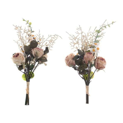 Decoro floreale bianco e ruggine h.38cm | Blanc Mariclò
