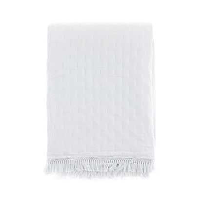 Trapunta bianca con frange 260*260 | Blanc Mariclò