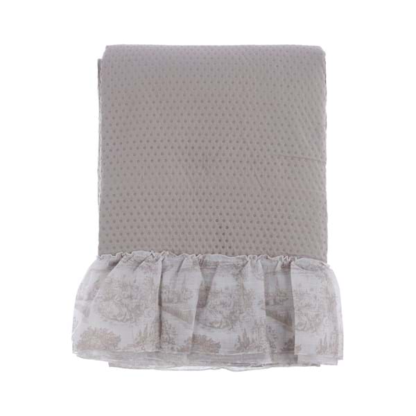 Trapunta tortora singola con gala 180x250cm| Blanc Mariclò
