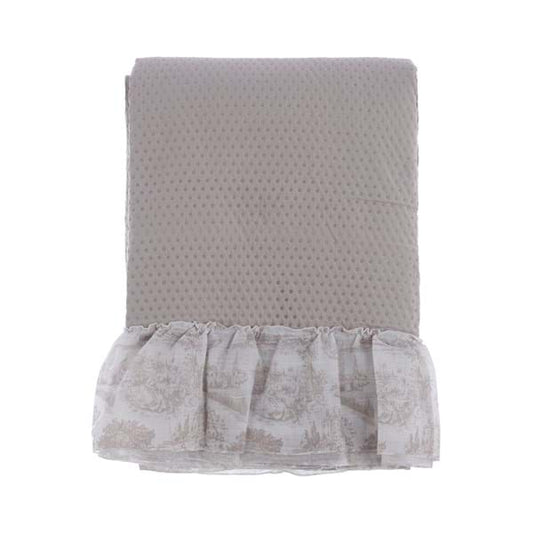 Trapunta tortora singola con gala 180x250cm| Blanc Mariclò