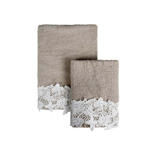 Coppia spugna con pizzo | Blanc Mariclò