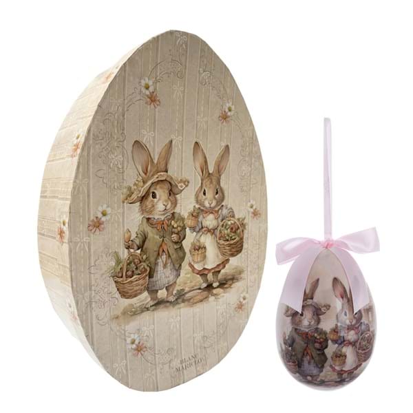 Scatola con 8 uova di Pasqua decorative| Blanc Mariclo