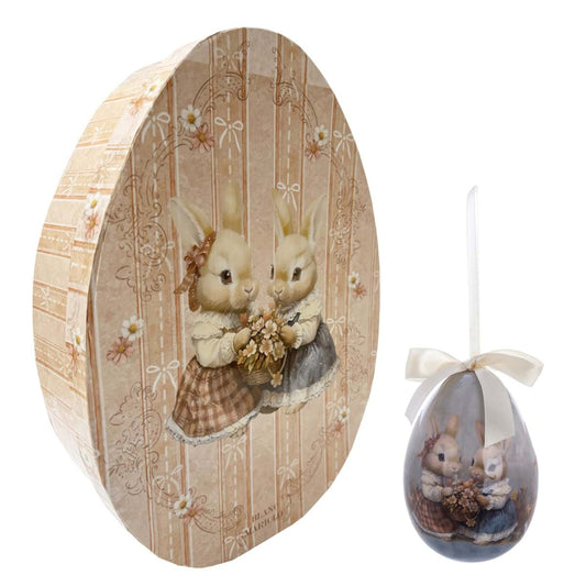 Scatola regalo con 8 uova di Pasqua decorative| Blanc Mariclo