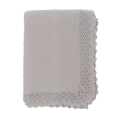 Copriletto matrimoniale con pizzo beige 260x250cm| Blanc Mariclò
