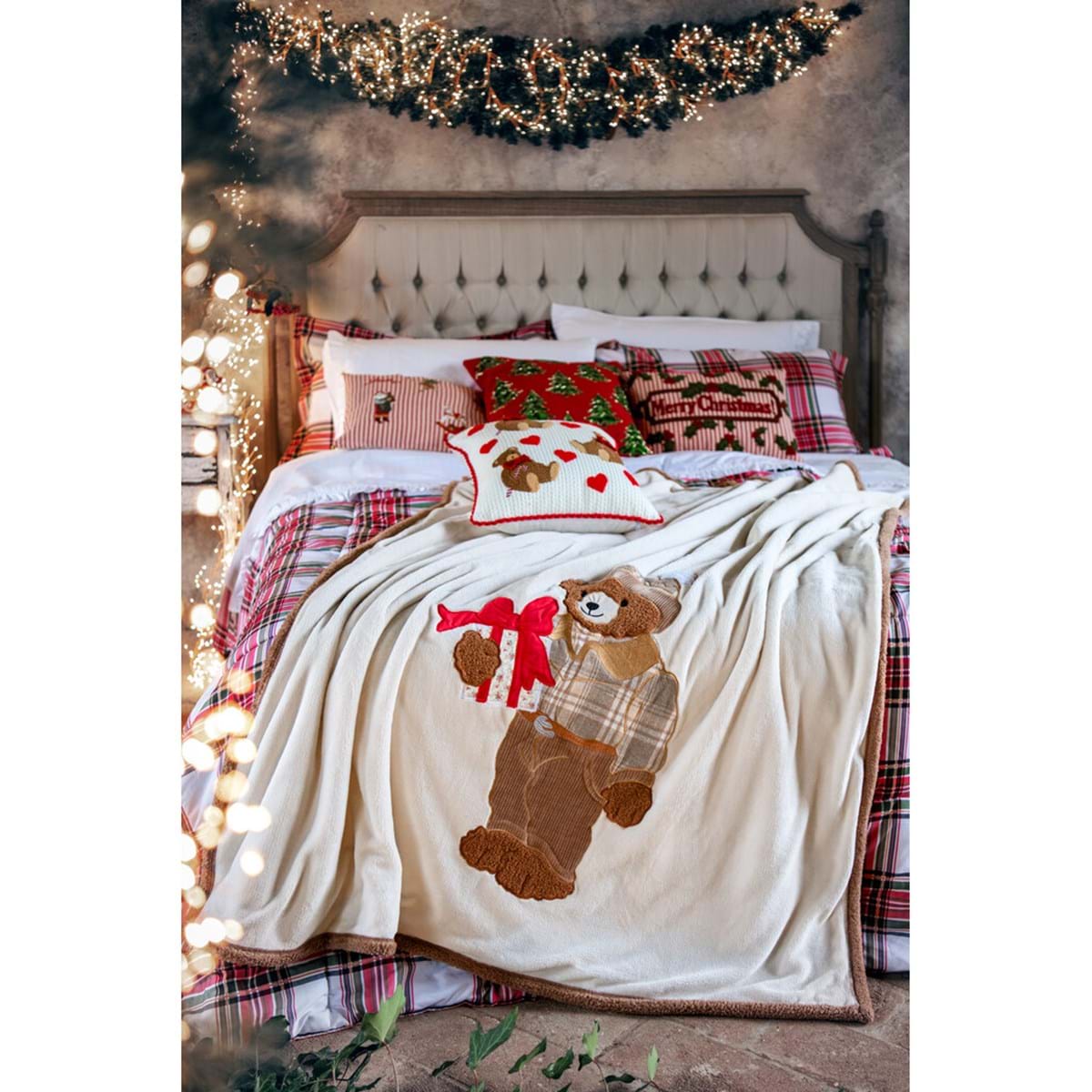 Plaid con orso Teddy | Blanc Mariclò