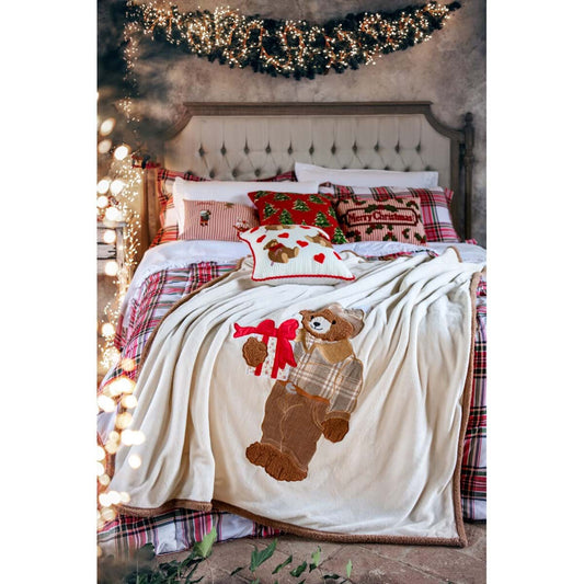 Plaid con orso Teddy | Blanc Mariclò