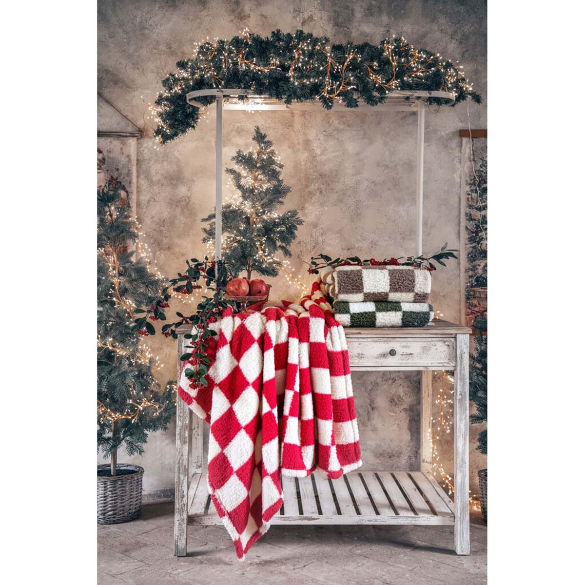 Plaid a quadri 140 x 170 | Blanc Mariclò