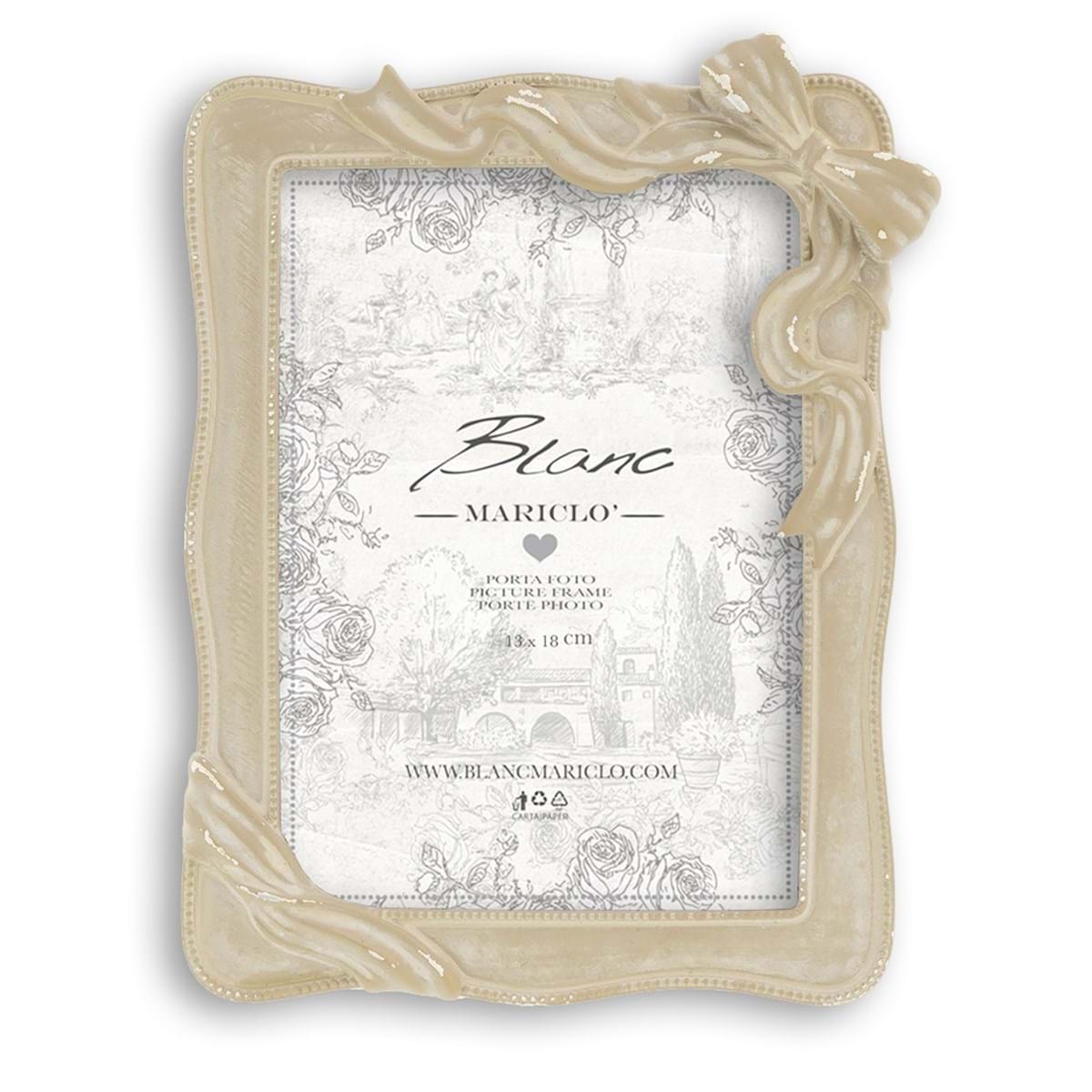 Portafoto cornice con fiocco  | Blanc Mariclò