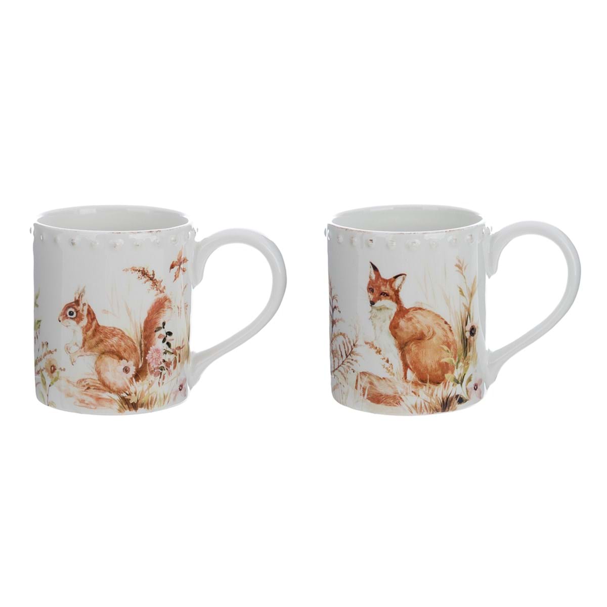 Set due Tazze con decoro volpe | Blanc Mariclò