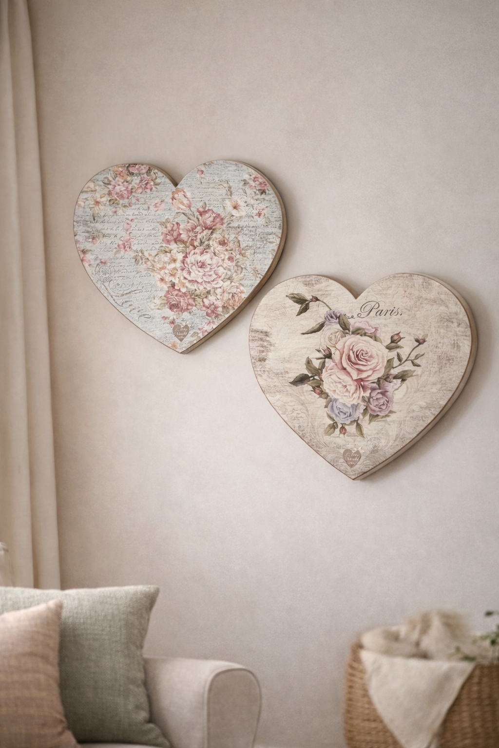Quadro a forma di cuore con fiori|L'Arte di Nacchi