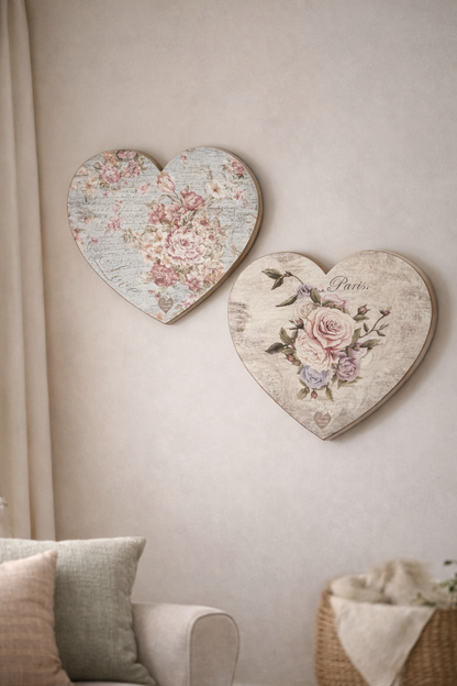Quadro a forma di cuore con fiori|L'Arte di Nacchi