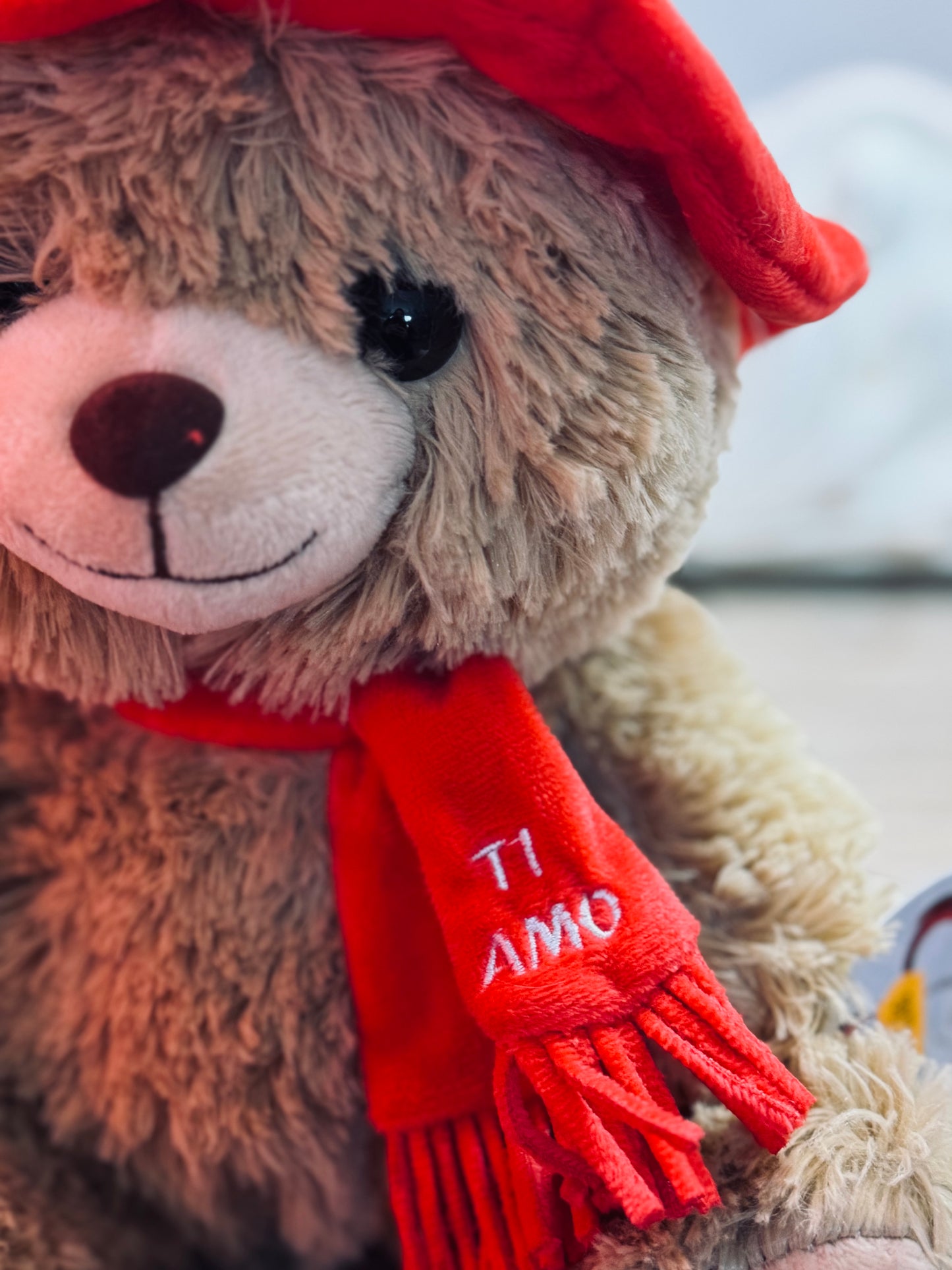 Peluche con sciarpa e cappello 25cm