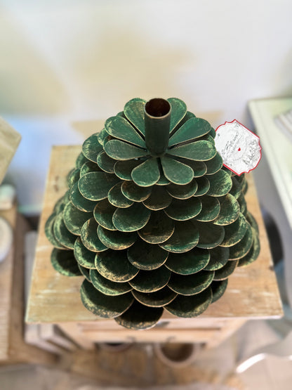 Pigna portacandela verde-rossa