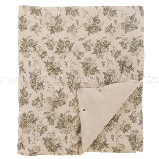 Trapunta matrimoniale beige floreale| BLANC MARICLO'