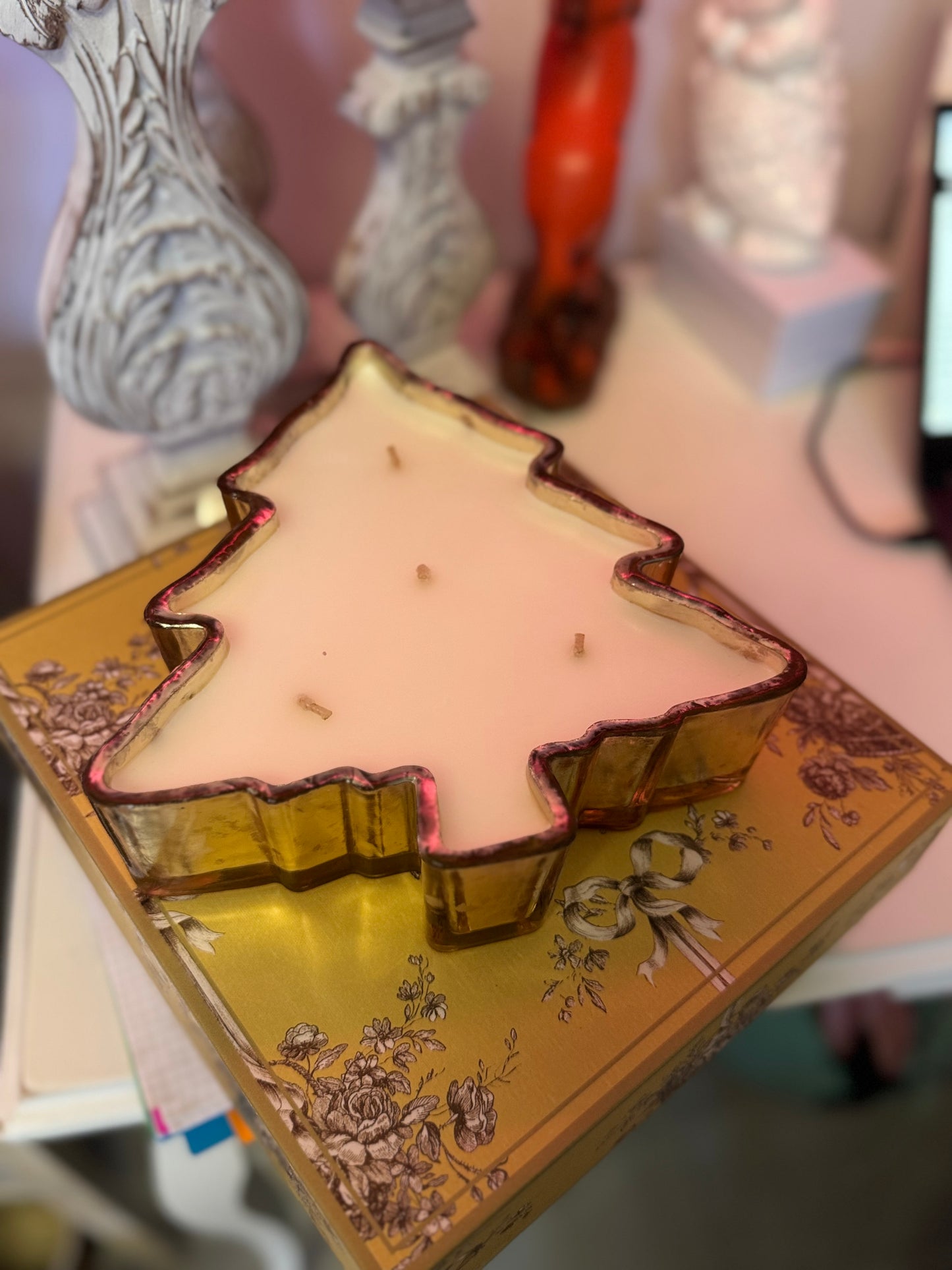 Candela natalizia a forma di albero dorata| Blanc Mariclo