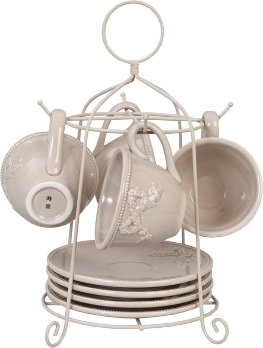 Set 6 Tazzine con piattino beige| L'Arte di Nacchi