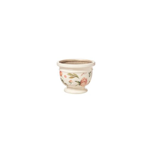 Vaso  d'arredo bianco con fiori in ceramica| L'Arte di Nacchi