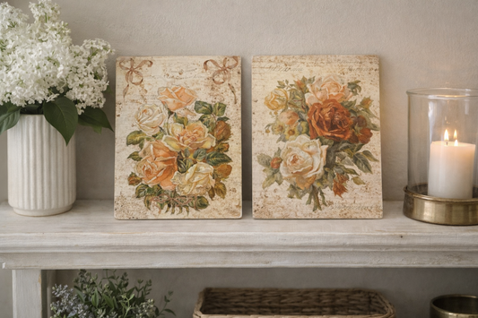 Quadro rettangolare con rose vintage|L'Arte di Nacchi
