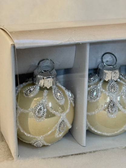Box 6 sfere beige con strass d.40mm| Carta I Bassanesi