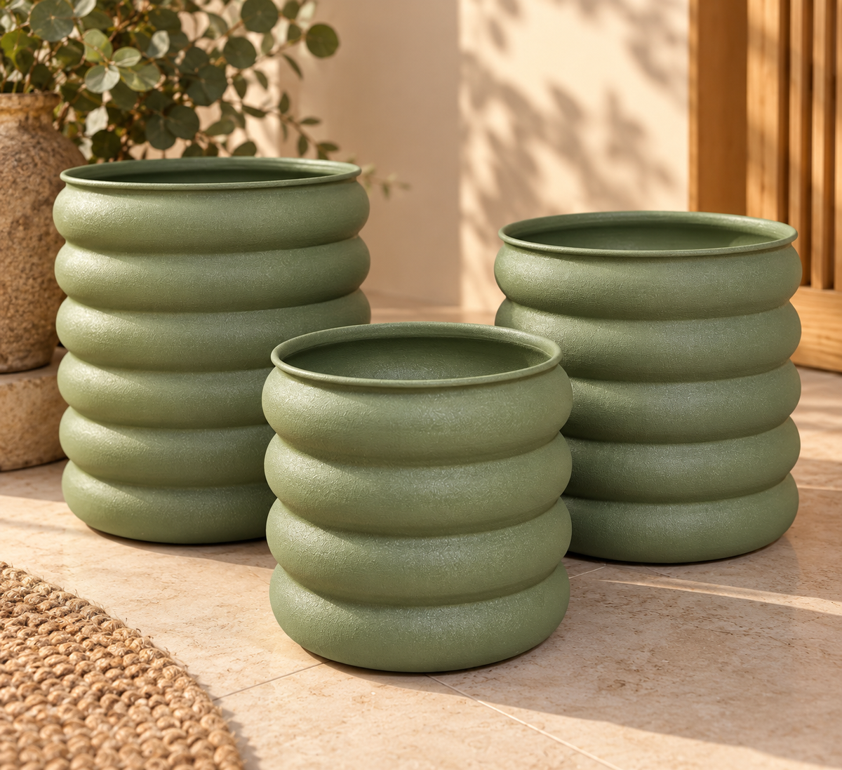 Vaso verde in latta